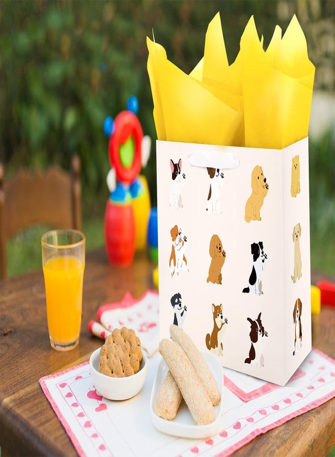 Linelglobal Dog Gift Bag with Wrapping Paper for Women Men 12.6" - Image 4