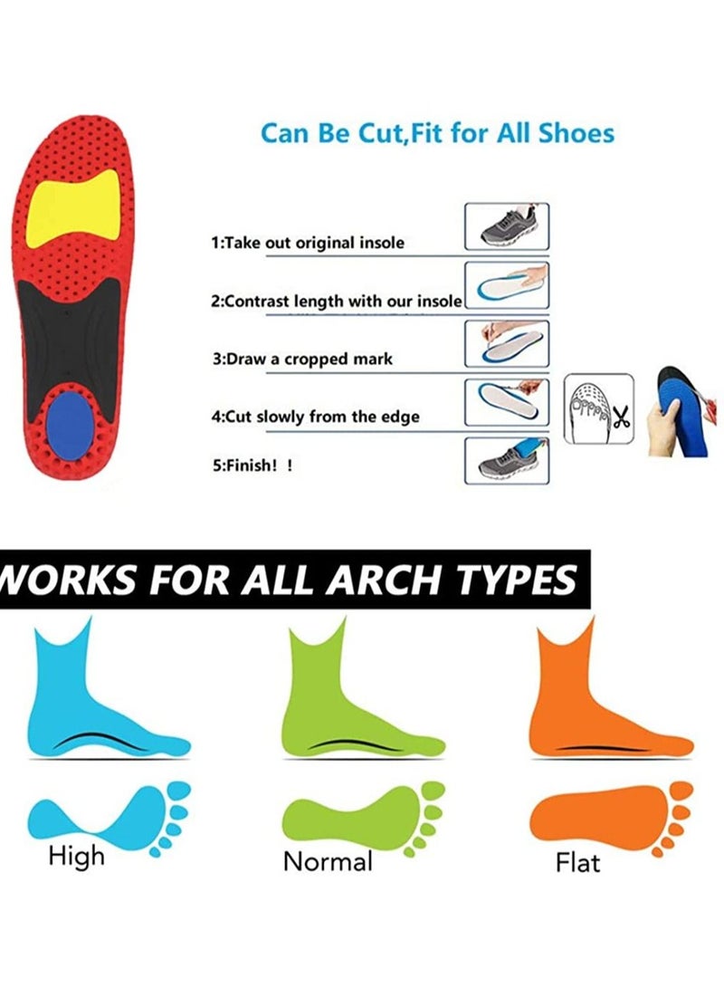 SYOSI Orthotic Insole High Arch Foot Support Soft Medical Functional insoles Insert for Severe Flat Feet Plantar Fasciitis Pain Valgus Man And Woman L: 45-47 30.5CM - Image 4
