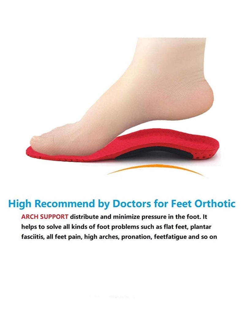 SYOSI Orthotic Insole High Arch Foot Support Soft Medical Functional insoles Insert for Severe Flat Feet Plantar Fasciitis Pain Valgus Man And Woman L: 45-47 30.5CM - Image 3