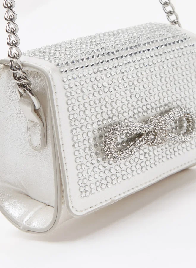 ميسي Little Missy Embellished Crossbody Bag with Chain Accented Strap