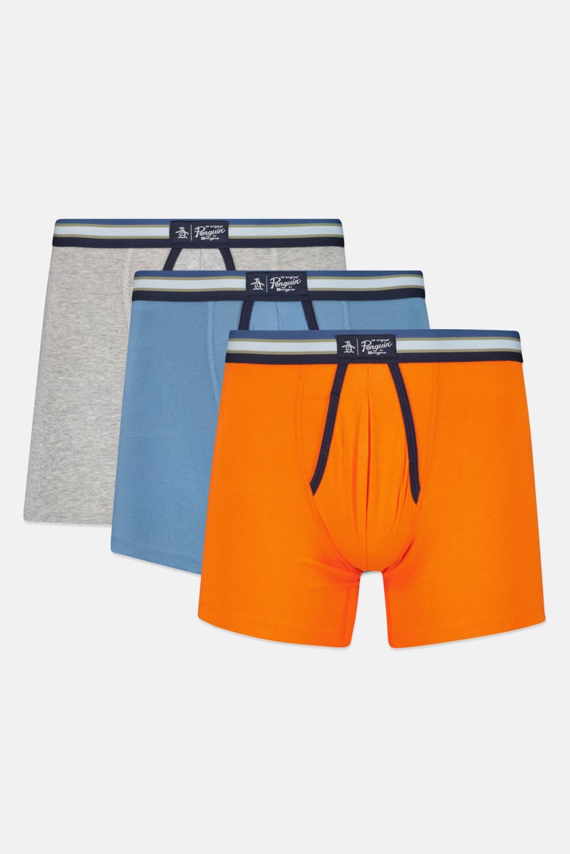 Original Penguin Men 3 Pieces Brand Logo Boxer Briefs, Multicolor - Image 1