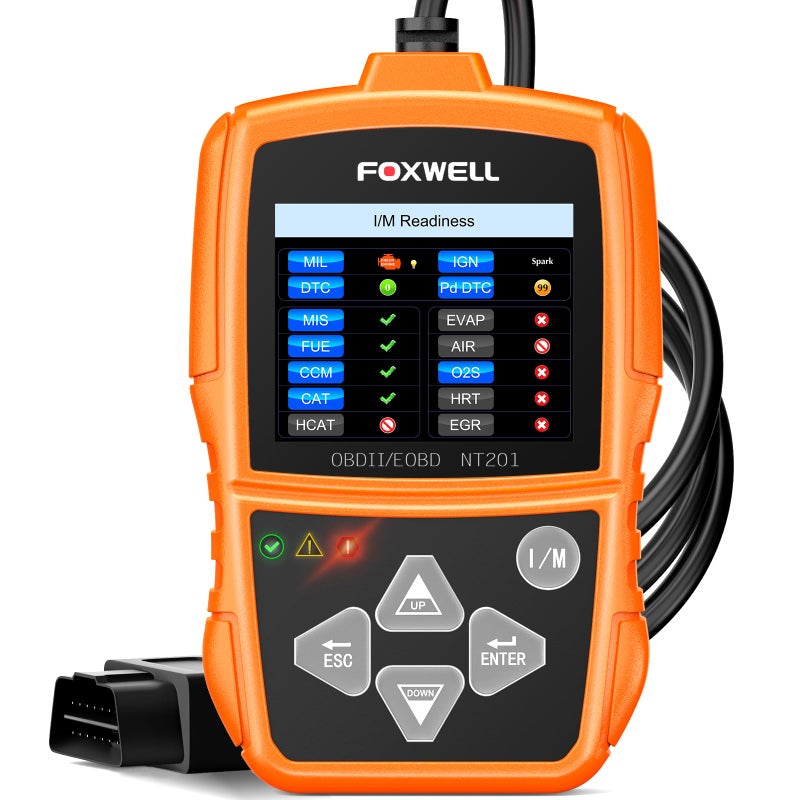 Foxwell ماسح الأكواد FOXWELL NT201 OBD2 للسيارات والشاحنات لفحص ضوء المحرك، قراءة ومسح الأكواد الخاطئة، أداة تشخيص بيانات حية لجميع السيارات بعد 1996 - Image 1