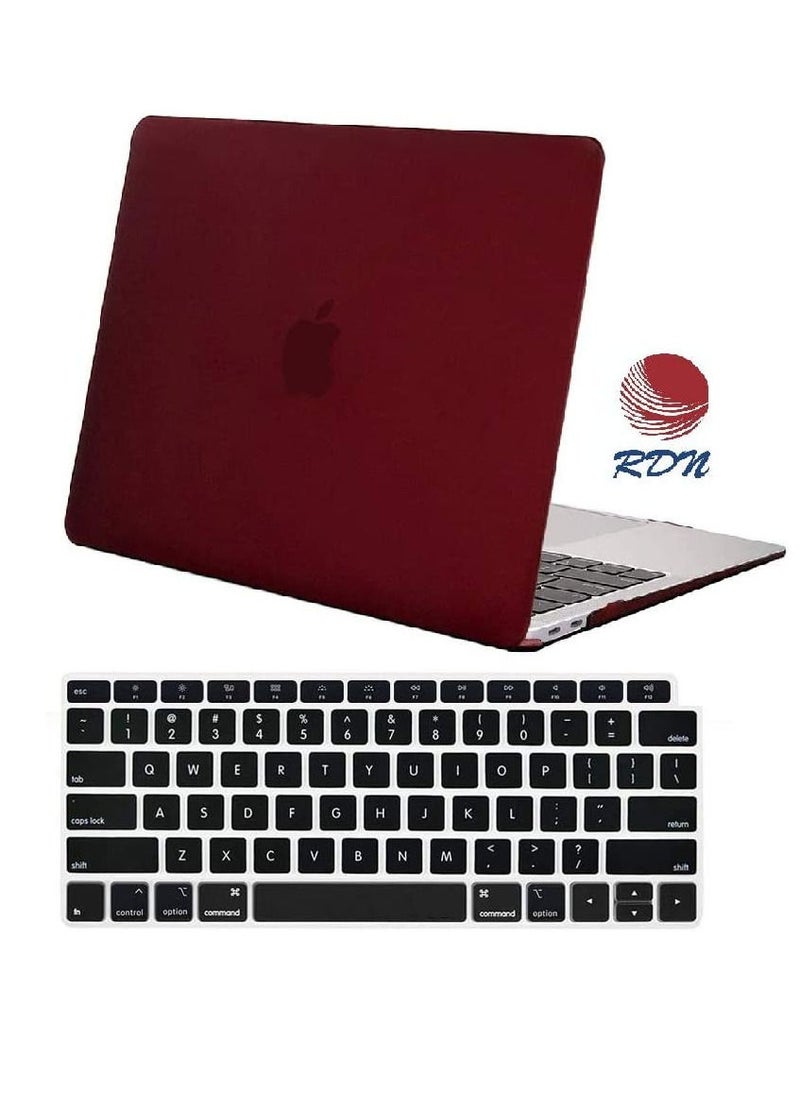 RDN - MacBook Air 13 inch Case With keyboard M1 A2337 A2179 A1932 2020 2019 2018 Release, Slim Plastic Matte Hard Cover with Retina Display Wine Red - Image 1