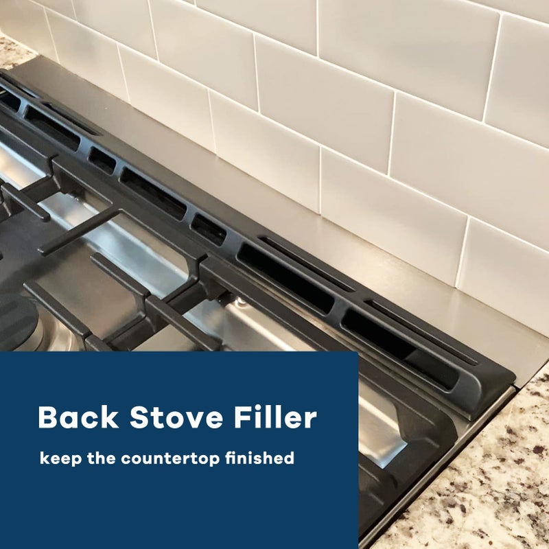 MEEGOON 30" Slide-in Range Rear Filler Kit,Range Gap Filler, Stainless Steel Back Gap Cover for Stove, Stove Trim Kit Between Stove and Backsplash. - Image 3