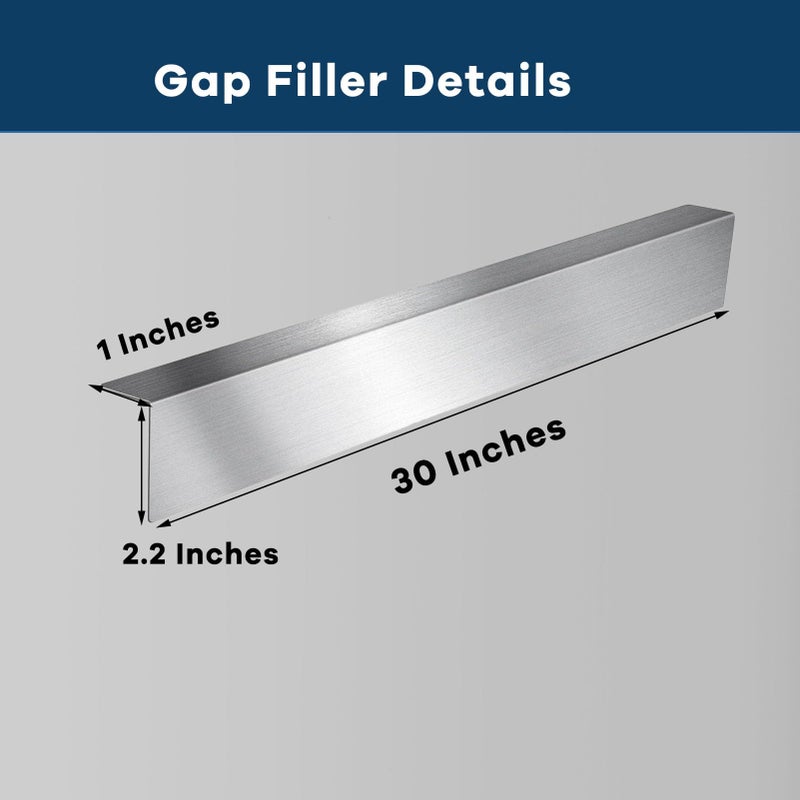 MEEGOON 30" Slide-in Range Rear Filler Kit,Range Gap Filler, Stainless Steel Back Gap Cover for Stove, Stove Trim Kit Between Stove and Backsplash. - Image 5