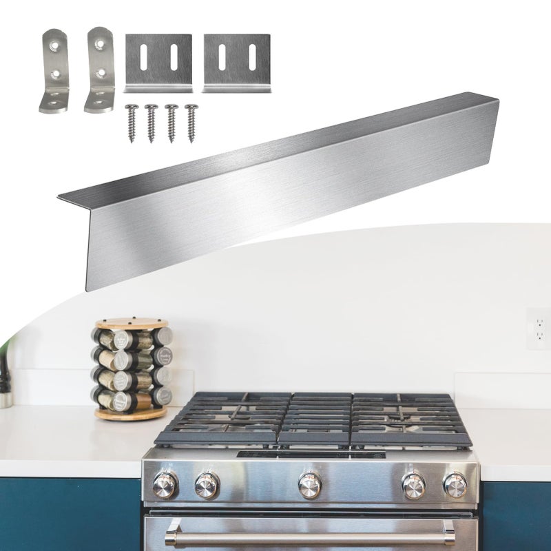 MEEGOON 30" Slide-in Range Rear Filler Kit,Range Gap Filler, Stainless Steel Back Gap Cover for Stove, Stove Trim Kit Between Stove and Backsplash. - Image 1