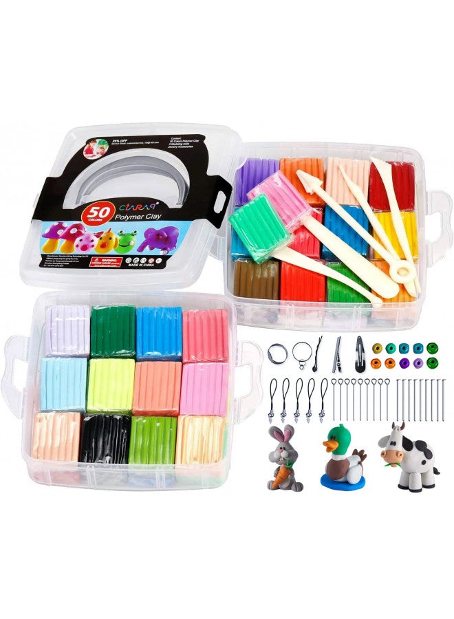 CiaraQ Polymer Clay-Oven Baked Modeling Clay with Sculpting Tools, Ideal for Sculpture, Crafting, DIY Projects, 50 Colors, 3.3 lbs - Image 2