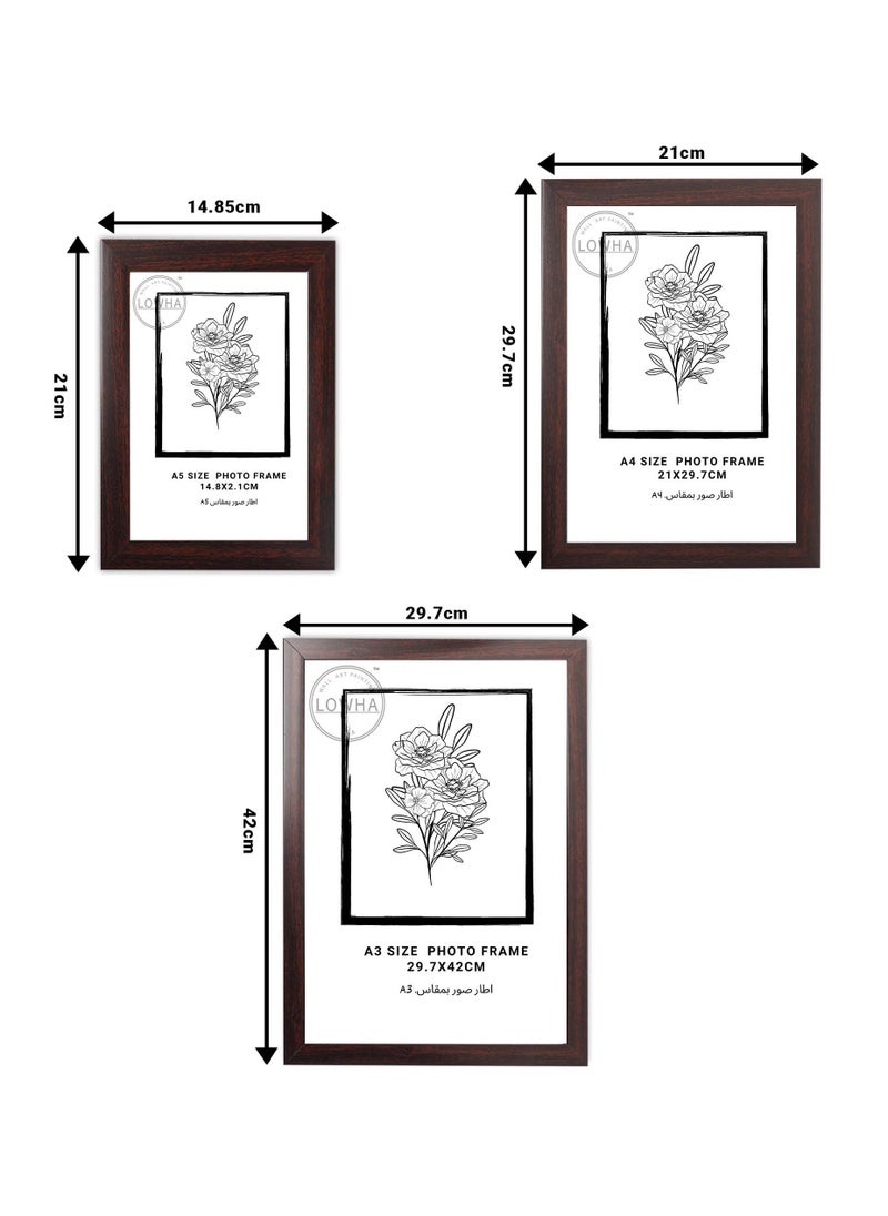 LOWHA - Tabletop Photo Frame Horizontal and Vertical Formats for Wall with stand - Image 1
