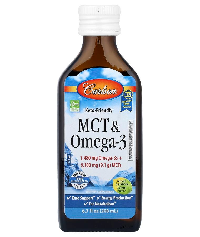 Carlson MCT & Omega-3 Natural Lemon Lime  6.7 fl oz (200 ml)
