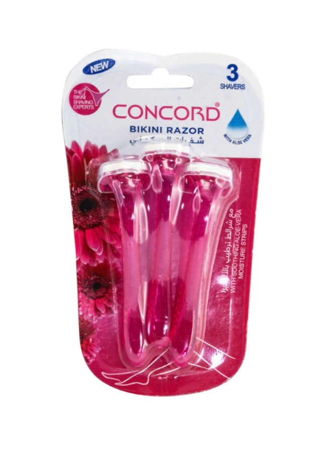 Concord Bikini Razors for Women, with Soothing Aloe Vera Strips - (Set of 3) - Image 1