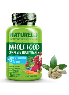 Whole Food Complete  Multivitamin +6 Health Blends For Men,Formulated To Support Energy, Immune And Heart Health -120 Vegetarian Capsules