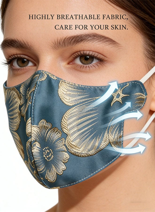 Happy D 2-piece mask set, soft washable mask, sun protection, with elastic ear straps - Image 4