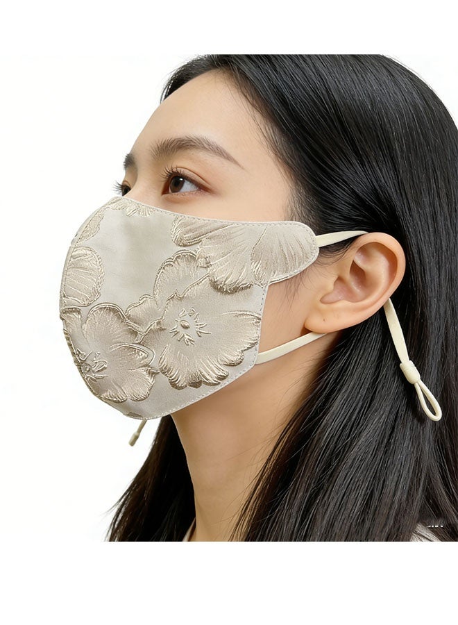 Happy D 2-piece mask set, soft washable mask, sun protection, with elastic ear straps - Image 3