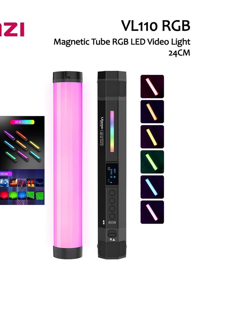 Ulanzi ULANZE LED Light Flash Tube Model: VL110 RGB: Tube-style LED flash by ULANZE featuring BI technology for enhanced lighting, model VL110 BI.  - Image 2