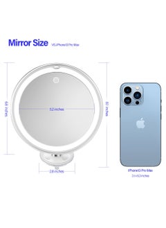 SNOWFLAKES SNOWFLAKES Snowflakes 10X Magnifying Mirror with Light, 10x Magnification 3 Light Modes Makeup Mirror with Suction Cups , Lighted Mirror , Smooth and Easy Install ,360 Degree Swivel Joint.  - Image 5