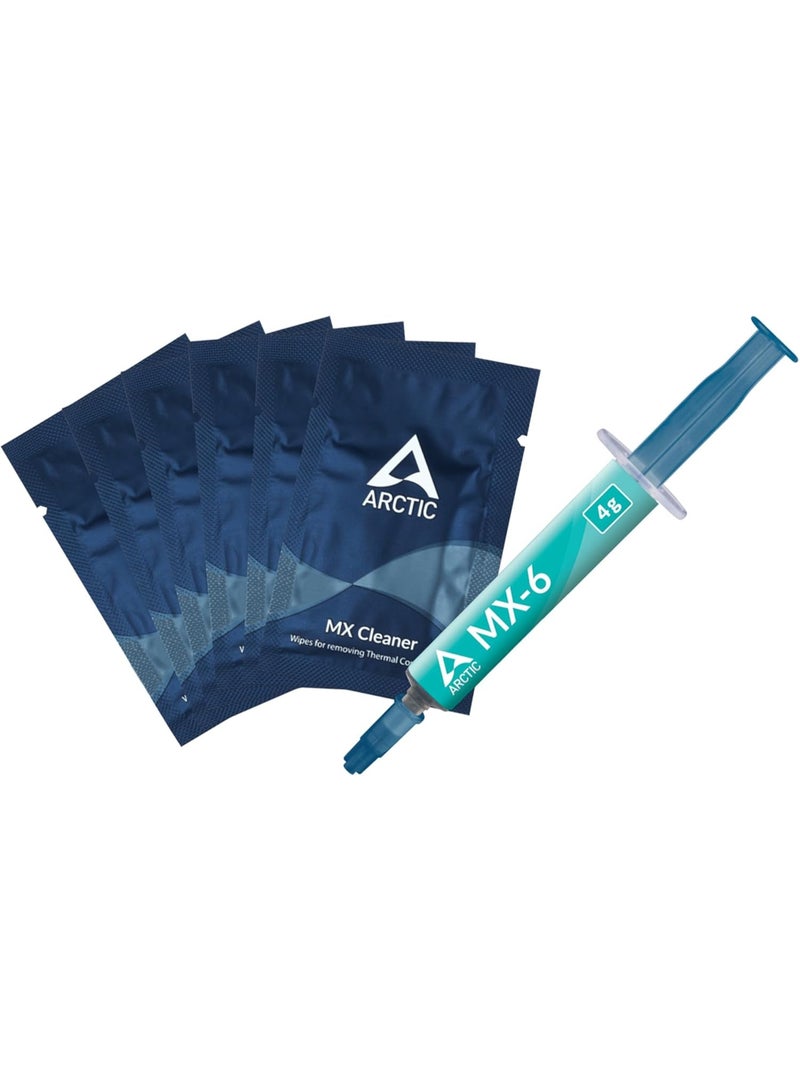 ARCTIC MX-6 (4 g, incl. 6 MX Cleaner) - Ultimate Performance Thermal Paste for CPU, consoles, graphics cards, laptops, very high thermal conductivity, long durability, non-conductive, non-capacitive - Image 1