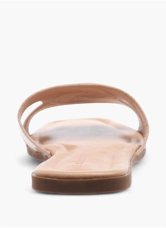 سيليست Womens Textured Slip-On Slide Sandals