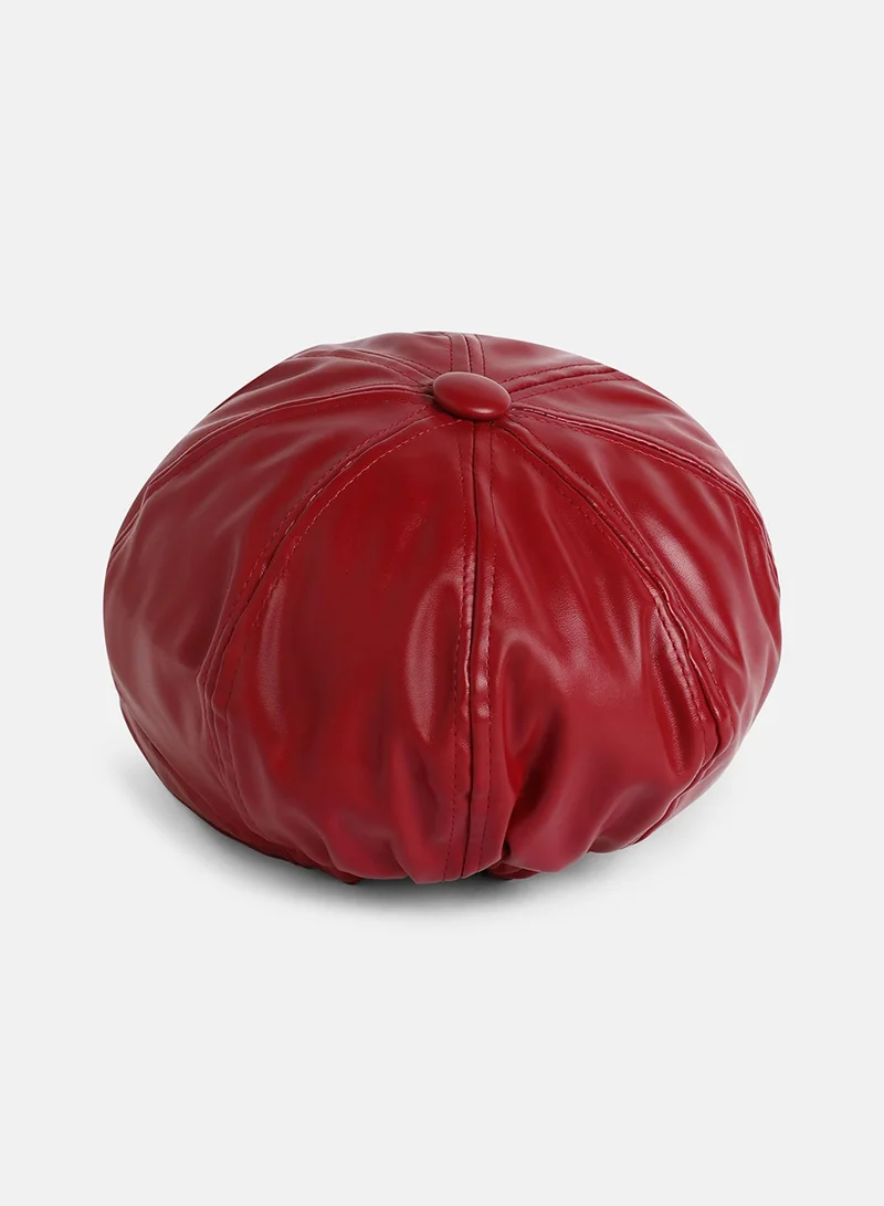 Haute Sauce Solid Bakerboy Hat - REd