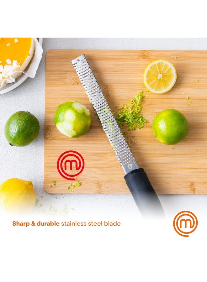MasterChef Lemon Zester Grater with Handle, Kitchen Tool for Zesting Citrus Fruits & Finely Grating Parmesan Cheese, Garlic, Ginger, Coconut, Nutmeg, Wasabi, Chocolate etc, Stainless Steel, 12 inches - Image 4