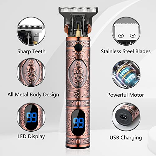 AMULISS Professional Hair Trimmer Mens Hair Clippers Zero Gapped Cordless Hair Trimmer Professional Haircut & Grooming Kit for Men Rechargeable LED Display - Image 2