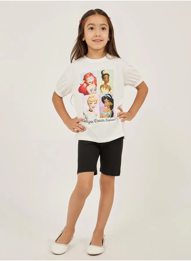 Styli Princess Printed Short Elasticated Sleeve T-Shirt