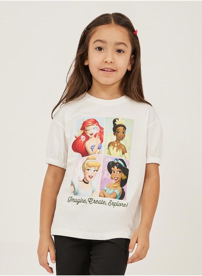 Styli Princess Printed Short Elasticated Sleeve T-Shirt  - Image 1