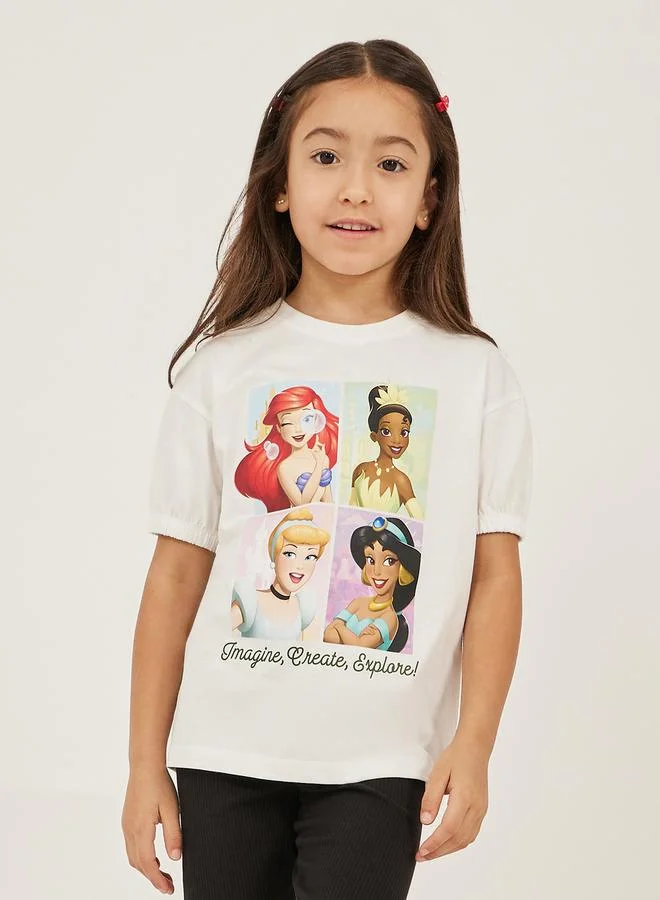 Styli Styli Princess Printed Short Elasticated Sleeve T-Shirt