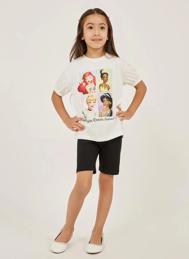 Styli Styli Princess Printed Short Elasticated Sleeve T-Shirt