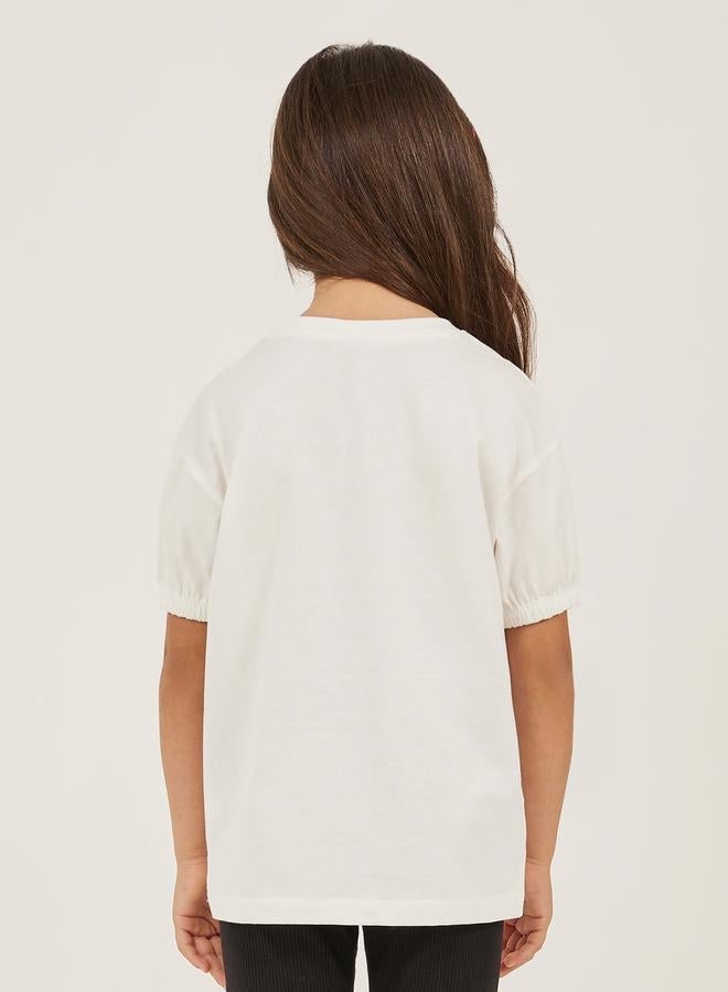 Styli Princess Printed Short Elasticated Sleeve T-Shirt - Image 4