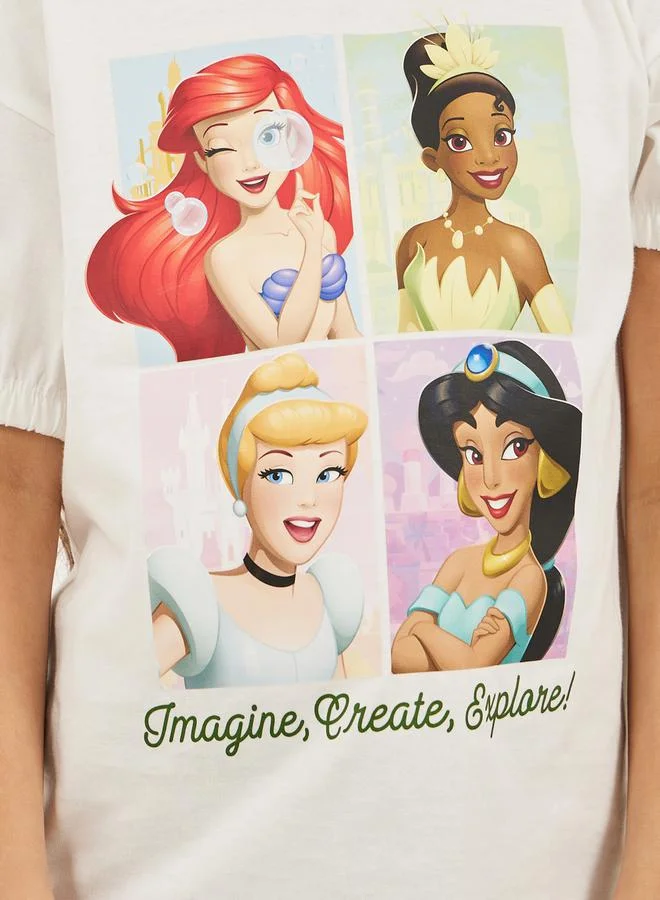 Styli Styli Princess Printed Short Elasticated Sleeve T-Shirt