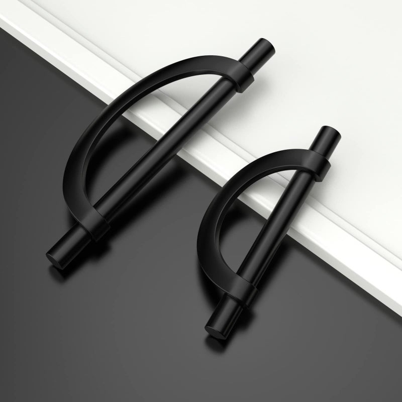 Amerdeco 10 Pack Matte Black Cabinet Pulls 5 Inch(128MM) Hole Centers Kitchen Cabinet Handles Hardware Kitchen Handles for Cabinets Cupboard Handles Drawer Pulls - Image 3