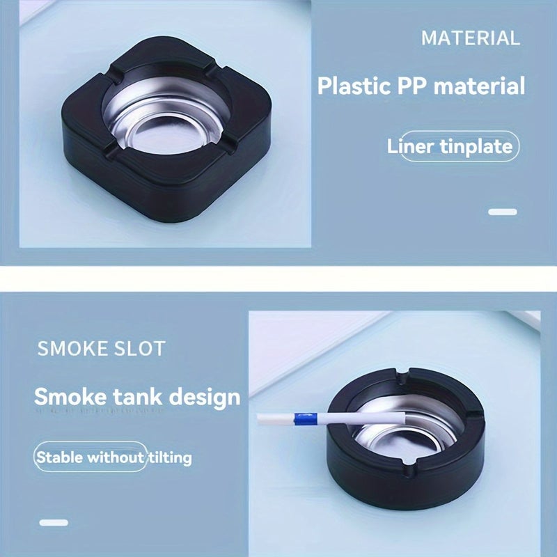 Macaron Colored Ashtray Creative Prevents Flying Ash For Office Home Small Large Size Black - Image 4