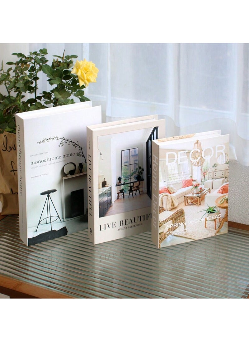 Generic 3pcs Set of Modern Decorative Faux Books – Elegant and Luxurious Design – Non-Opening, Perfect for Living Room, Office, Home Decor & Photography Props – Stylish and Timeless Decorative Pieces – Ideal Gifts for Special Occasions  - Image 2