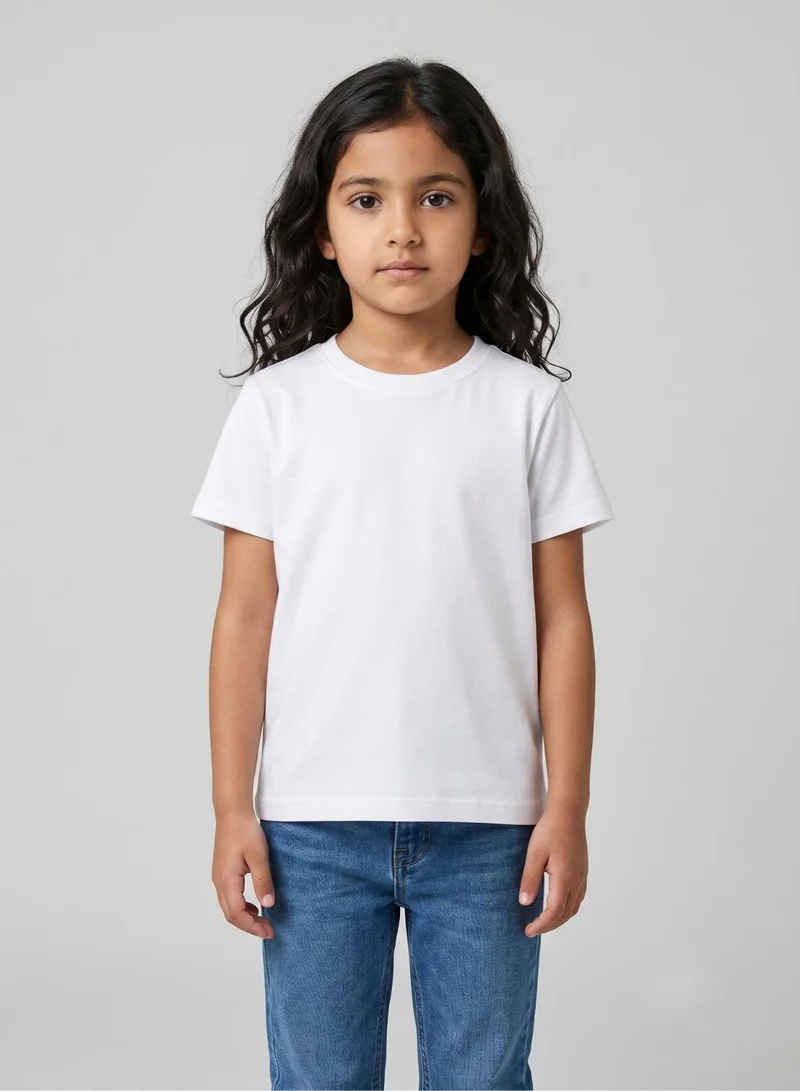 بيبي كلو Solid white tee for boys and girls