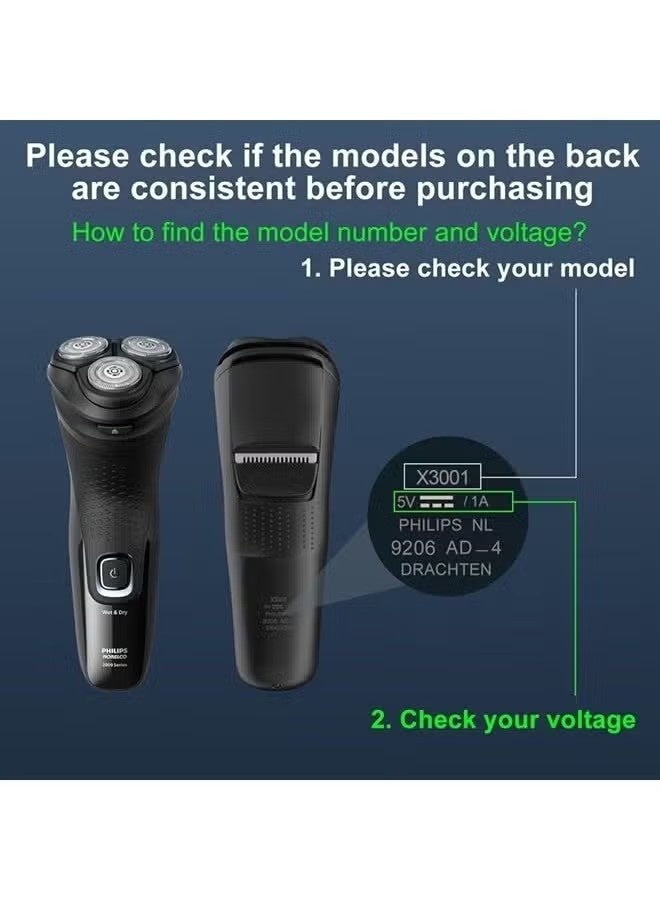 5V Charger for Philips Norelco Shaver 2400 2600, Wet & Dry Shaver Series 5000 7000 3000 Compatible with Philips Oneblade QP2724, QP2834, QP1924 USB Charging Cable（2PCS) - Image 5