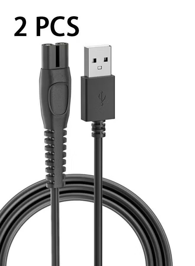 5V Charger for Philips Norelco Shaver 2400 2600, Wet & Dry Shaver Series 5000 7000 3000 Compatible with Philips Oneblade QP2724, QP2834, QP1924 USB Charging Cable（2PCS) - Image 1