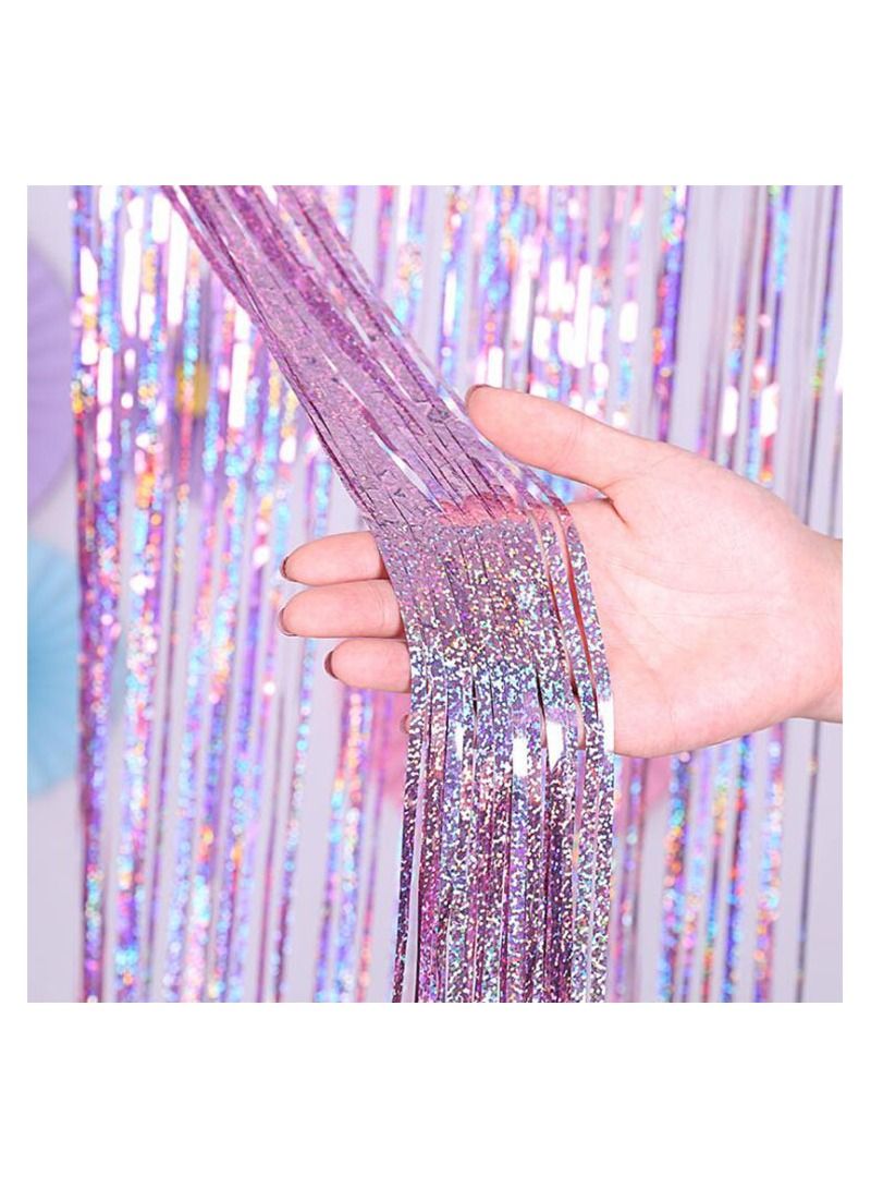Perfect Party Supplies Pink Foil Fringe Curtains Streamers For Decorations 