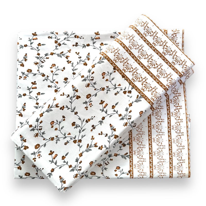 Pwi 100% Cotton Summer Topsheet/Odhne wali Chaddar Single Bed 300 TC (Brown_Pack of 2) - Image 1