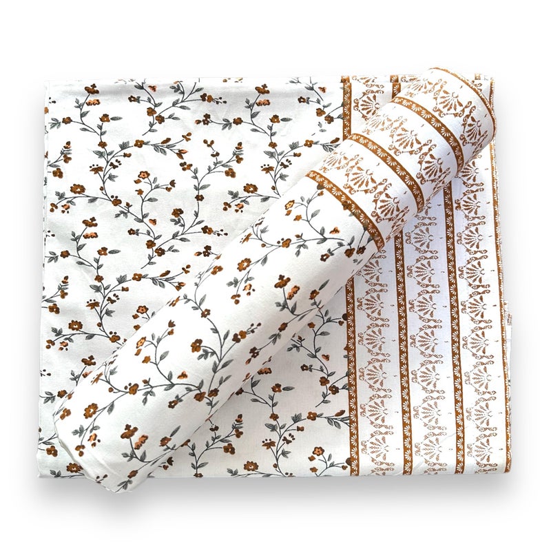 Pwi 100% Cotton Summer Topsheet/Odhne wali Chaddar Single Bed 300 TC (Brown_Pack of 2) - Image 3
