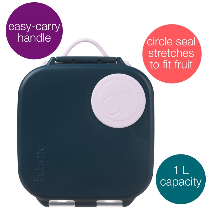 b.box Mini Lunch Box for Kids: Lunch Snack Container with 2 Leak Proof Compartments. Ages 3+ School Supplies, BPA Free (Indigo Rose, 4¼ cup capacity - Image 3