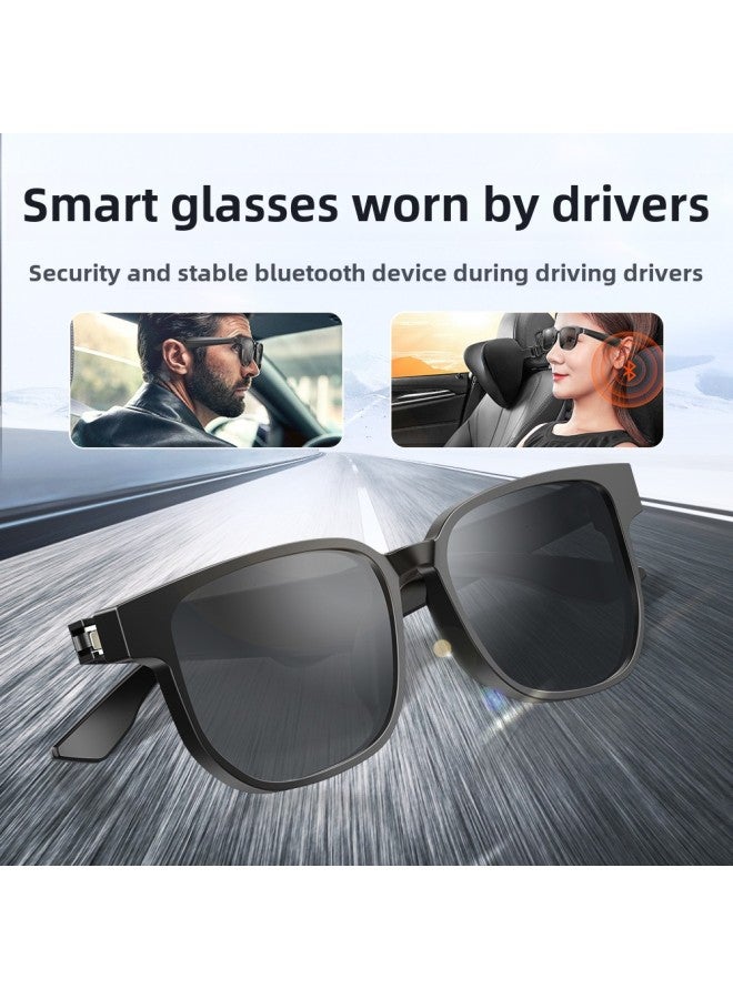 Direct Supply Fashion Sunglasses Smart Bluetooth Glasses Listen To Music Voice Driving Outdoor Multi-scene-Color:Black - Image 4