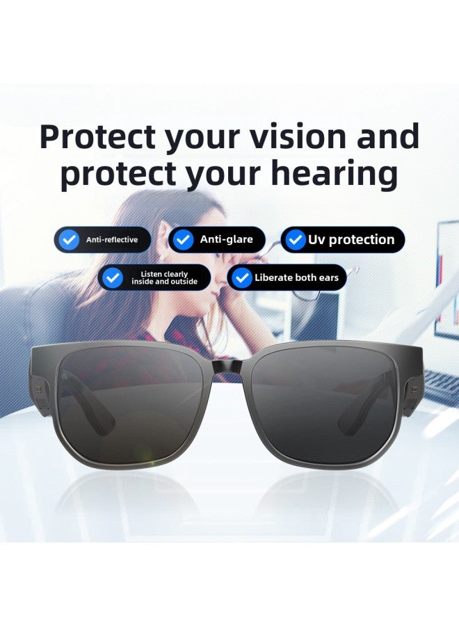 Direct Supply Fashion Sunglasses Smart Bluetooth Glasses Listen To Music Voice Driving Outdoor Multi-scene-Color:Black - Image 3