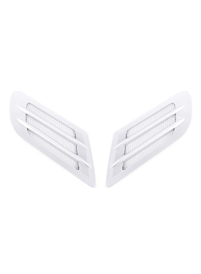 NIBEMINENT 2-Piece Euro Style Metal Decorative Air Flow Intake Turbo Bonnet Hood Side Vent Grille Cover With Self-Adhesive Sticker