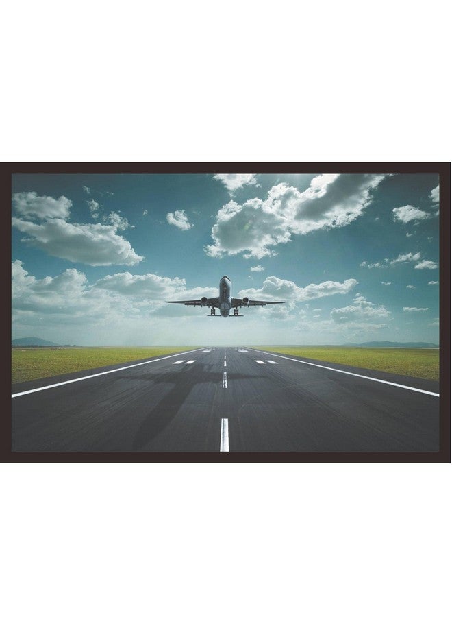 Mad Masters Airplane Framed Photo, Aeroplane Wall Hanging Home Decor Painting for Living Room & Bedroom Decoration (18 x 12 Inch,Paper) - Image 1
