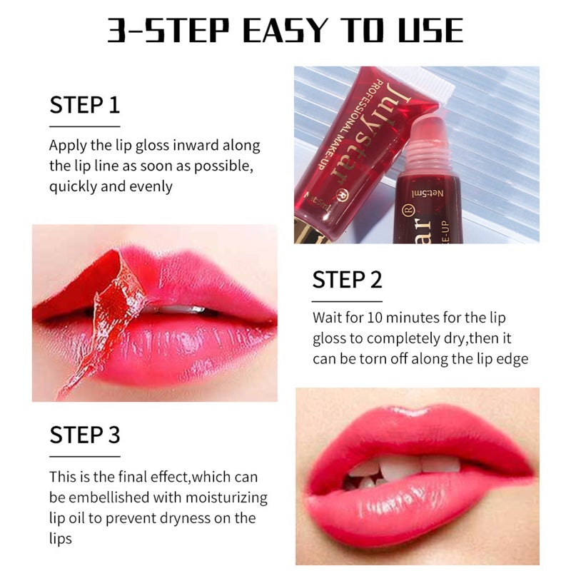 Peel Off Lip Stain Long Lasting Waterproof Lip Gloss Lip Tint - Image 2