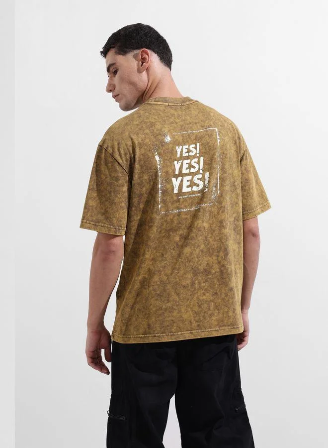 شركة المرآب الهندية Men Relaxed Fit Graphic Printed Crew Neck Half Sleeves T-Shirt