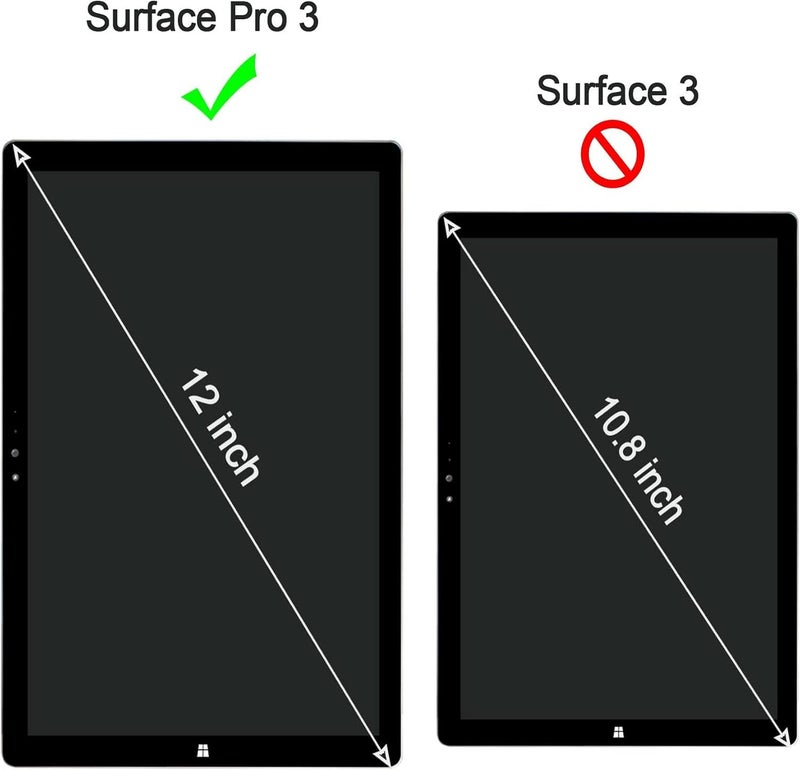 ميجو واقي شاشة ArmorShield من الزجاج المقوى المصمم لجهاز Microsoft Surface Pro 3 مقاس 12 بوصة، شفاف عالي الدقة، مقاوم للخدش، لمس سريع الاستجابة - Image 2