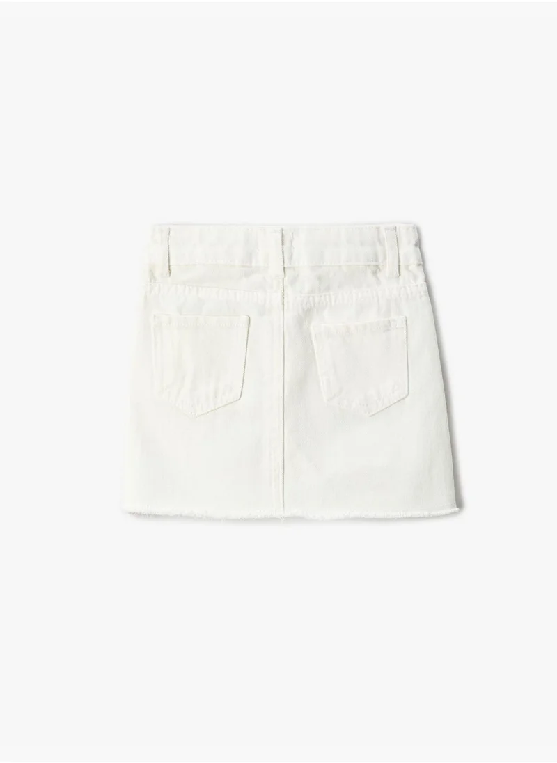 KOTON Jean Mini Skirt Pocket Detail Cotton