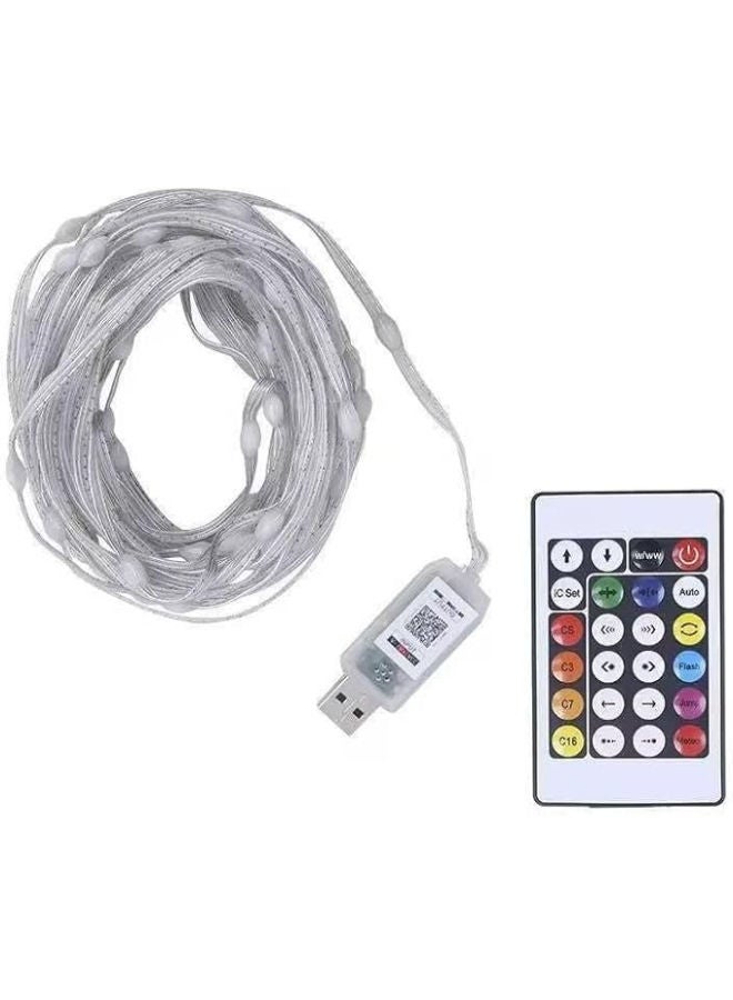 سلسلة إضاءة LED RGB بطول 5 م، تعمل عبر USB مع ريموت كنترول - Image 2