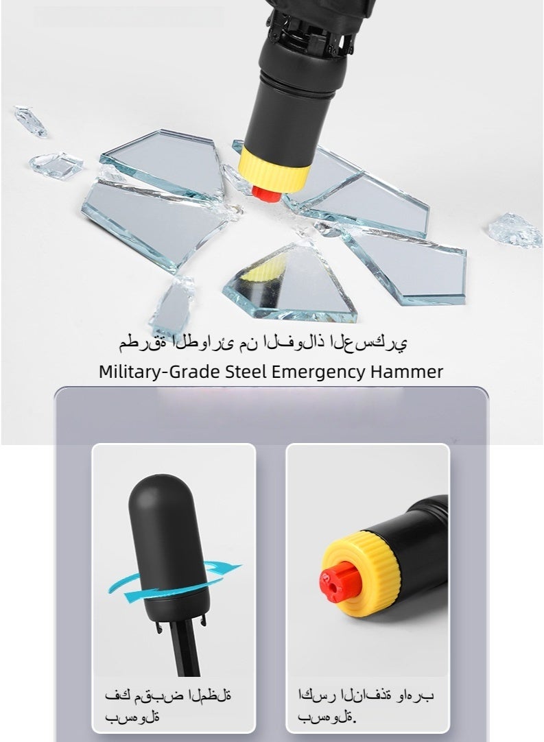 Noor&Star Car Sunshade with Safety Hammer - Emergency Window Breaker, UV50+ Sun Protection & Heat Reduction - Image 2